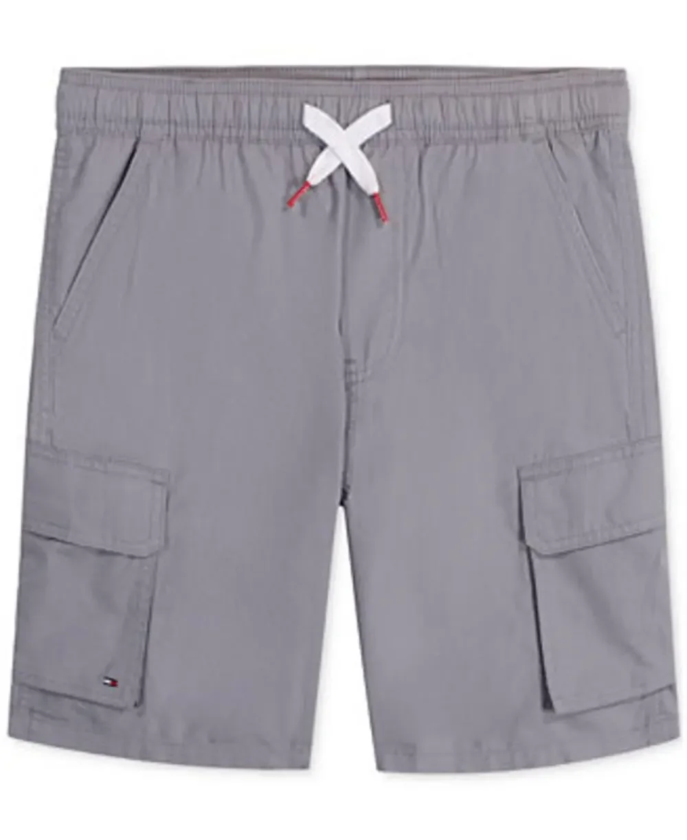 Tommy Hilfiger Boys Gray Pleated Front Cargo Shorts Kids Youth Size 5